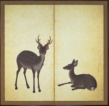 円山応挙作『双鹿図』（京都国立博物館蔵）